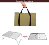 Folding Campfire Grill Grate and Griddle,Stainless Steel Camp Fire Cooking Racks for Outdoor Camping Cooking,16.5 * 12.5"