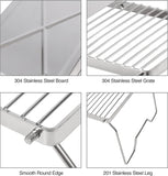 Folding Campfire Grill Grate and Griddle,Stainless Steel Camp Fire Cooking Racks for Outdoor Camping Cooking,16.5 * 12.5"