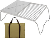 Folding Campfire Grill Grate and Griddle,Stainless Steel Camp Fire Cooking Racks for Outdoor Camping Cooking,16.5 * 12.5"