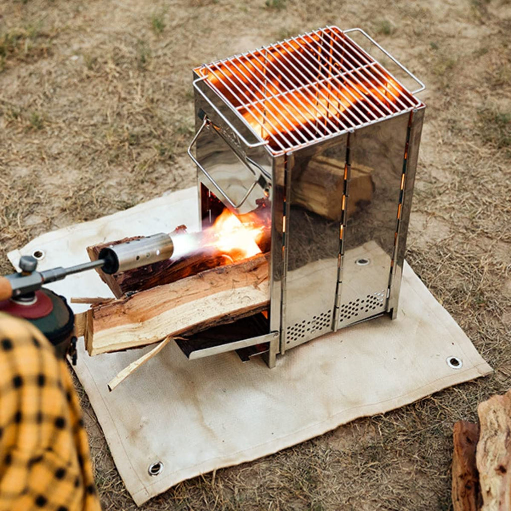 Portable Wood Burning Camp Stove, Stainless Steel Folding Camp Stove –  Krevis