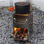 Camping Stove Portable Grill Foldable Wood Twig Burning Fire Pit Campfire