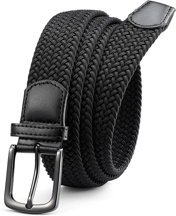 1.5" Krevis Braided Stretch Belt for Men 1 3/8"