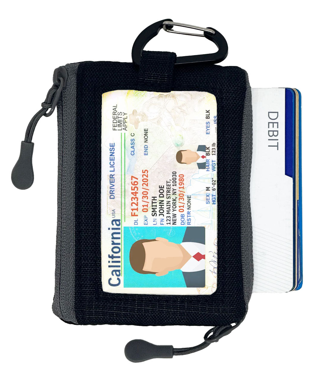 2 x Krevis Double Zipper Wallets with loop field