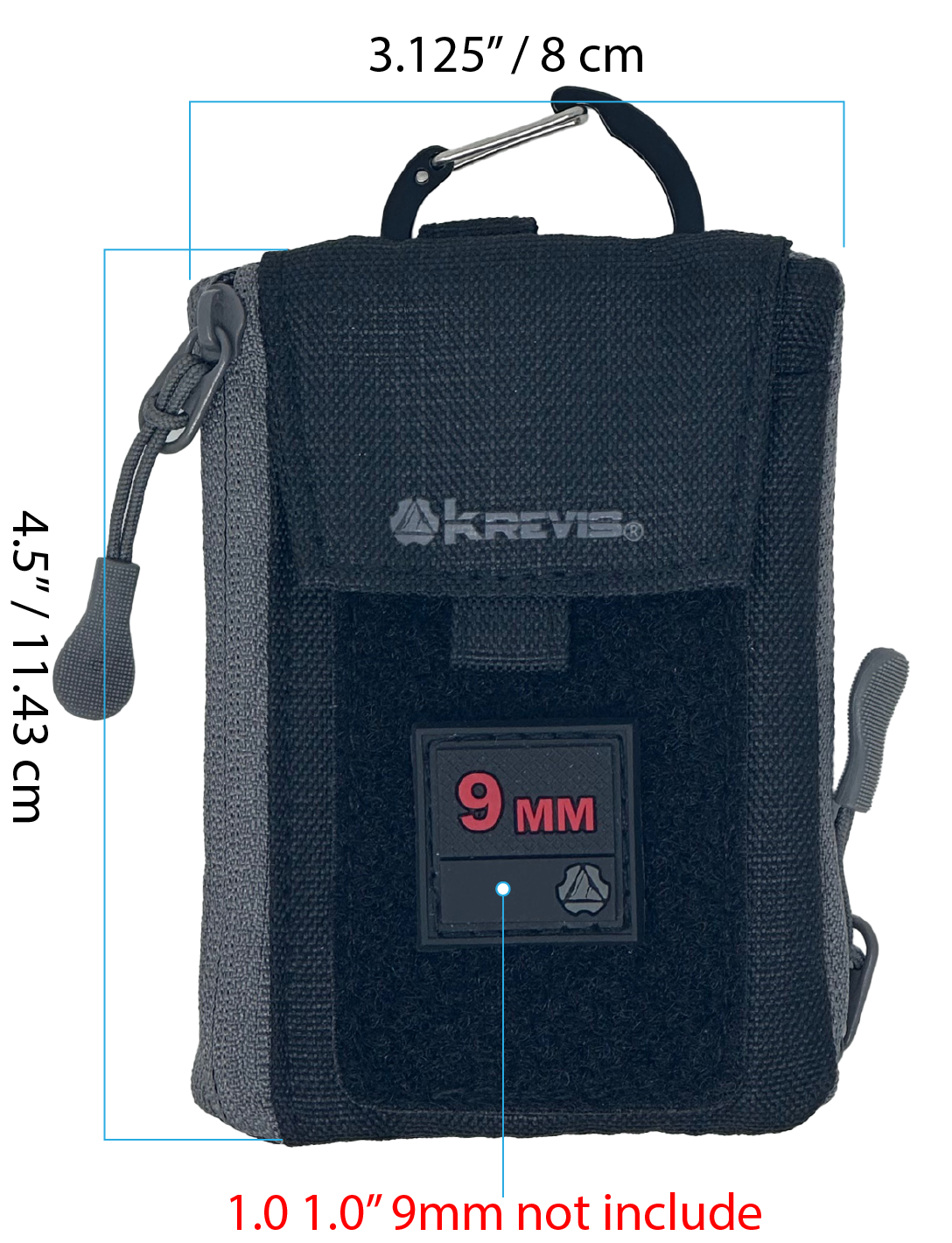 2 x Krevis Double Zipper Wallets with loop field