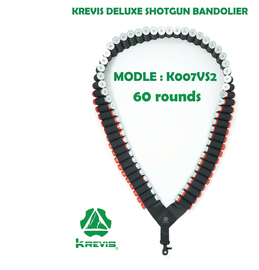 Krevis Deluxe 60 Round Bandolier Shotgun Shell Holder (Seat Belt)